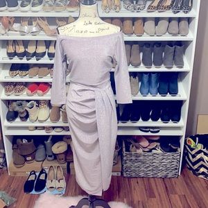 Sparkly , beautiful lavender off the shoulder dress. Bought at a local boutique.